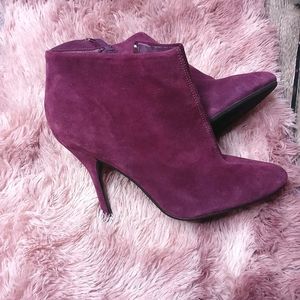 Aldo Purple Suede Dolly Bootie Heels